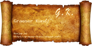 Graeser Kunó névjegykártya